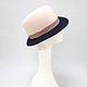 Two-tone Tulip hat with asymmetrical brim. Cream/Blueberry. Hats1. Exclusive HATS. LANA ANISIMOVA.. My Livemaster. Фото №5