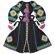 Одежда handmade. Livemaster - original item Long black dress with wedges "Forest Song". Handmade.
