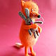 Order Fox cub with a rabbit felted Fox foxes rabbit hare. lilu. Livemaster. . Felted Toy Фото №3