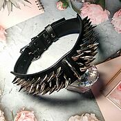 Cuff bracelet: Bracelet with beads, chain and fur
