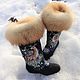 Felted boots with fringes of red Fox, Felt boots, Ekaterinburg,  Фото №1