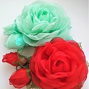 elastic hair band: Rubber bands with roses 