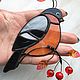 Витражный снегирь оригинальный подарок на Новый год. Витражи. VitrajDesign. Интернет-магазин Ярмарка Мастеров.  Фото №2