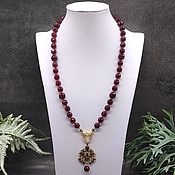 Украшения handmade. Livemaster - original item Ruby agate necklace with pendant. Handmade.