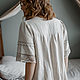 Darling grey-beige Linen nightgown with lace. Nightdress. Delicate Clothing Store (Daria). My Livemaster. Фото №4
