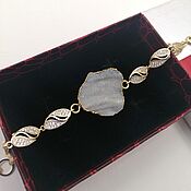 Украшения handmade. Livemaster - original item A chain bracelet with a quartz druze 