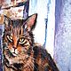 Картина с котом " Кот ждёт ". Картины. Елена Лубягина ♡ картины живопись. Ярмарка Мастеров.  Фото №4