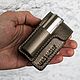 Сигаретница кожаная STUFF с отделением для зажигалки Портсигар кожаный. Портсигары. кожаных дел мастер Андрей (wesmont). Ярмарка Мастеров.  Фото №5