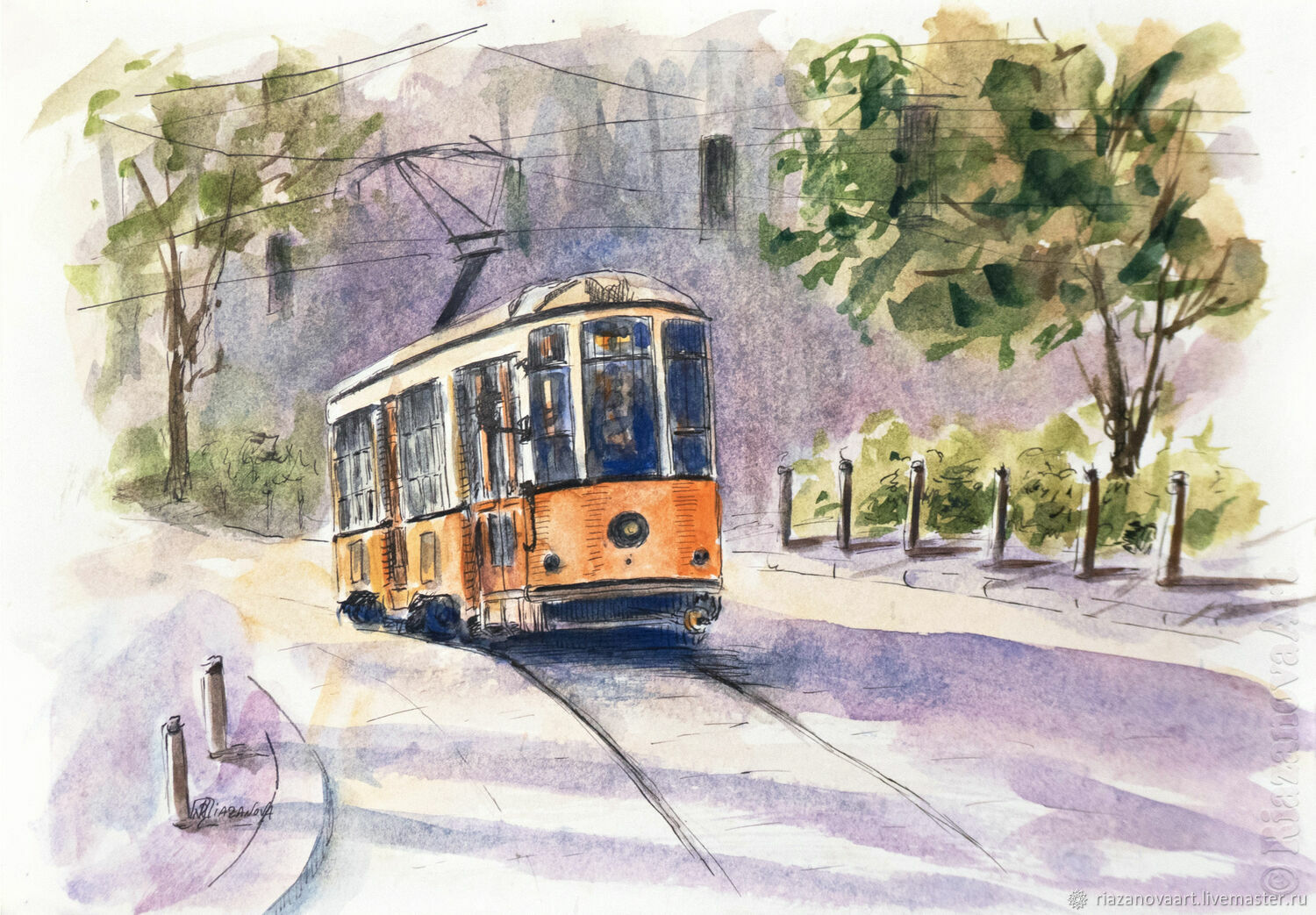 Трамвай рисунок в детский сад