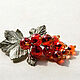 Brooch-pin 'Red currant'. Brooches. BeautyGlassByKate(Lampwork) (beauty-glass). Online shopping on My Livemaster.  Фото №2