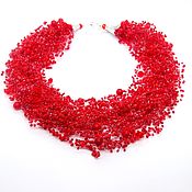 Украшения ручной работы. Ярмарка Мастеров - ручная работа Necklace "Red wine"  red coral. Handmade.