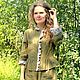 Жакет льняной Хаки, Жакеты, Санкт-Петербург,  Фото №1