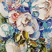 Картины и панно ручной работы. Ярмарка Мастеров - ручная работа Картина маслом "Бирюзовый зефир". Handmade.