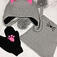Snudy: Knitted Snood Cat with a Cat's face. Snudy1. Space Cat Knitting. My Livemaster. Фото №5