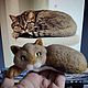 Игрушка валяная Кошка клубком. Войлочная игрушка. Сердечности из шерсти и меха (serdechko-by). Ярмарка Мастеров.  Фото №6