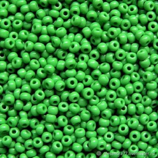 10 grams of 10/0 seed Beads, Czech Preciosa 53250 Premium green naprosn, Beads, Chelyabinsk,  Фото №1