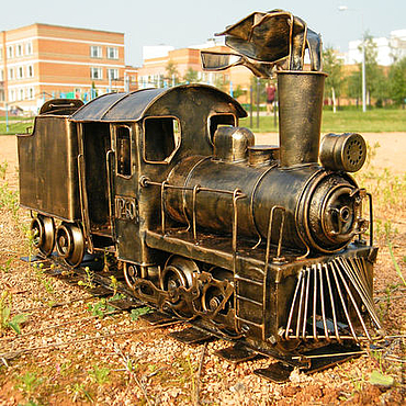 Модель Технопарк металл Паровоз с вагоном 14 см, инерция