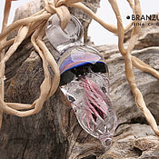 Украшения handmade. Livemaster - original item Rainbow jellyfish - pendant lampwork implosion glass. Handmade.