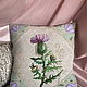 Cushion with embroidered Thistle cushion, decorative interior. Pillow. Denimhandmade.Olga. Online shopping on My Livemaster.  Фото №2