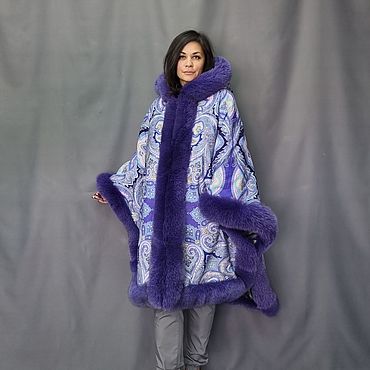 Пончо из платка "Предчувствие весны" с мехом песца. National Brand (Катерина). Одежда женская ручной работы - Ярмарка Мастеров Одежда женская ручной работы. Ярмарка Мастеров - ручная работа Пончо из платка "Предчувствие весны" с мехом песца. Handmade.