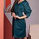 ПОЛУШЕРСТЬ ИЗУМРУД. Ткани. Linum Textile. Интернет-магазин Ярмарка Мастеров.  Фото №2