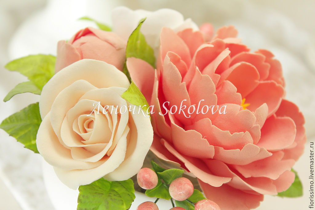 Миниатюра Настроение с пионом, розой и гиперикумом в интернет-магазине ...