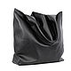 Bag Oversize Leather Black Shoulder T Shirt Tote Hobo Shopper. Sacks. BagsByKaterinaKlestova (kklestova). Online shopping on My Livemaster.  Фото №2