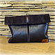 Chocolate clutch leather suede, Clutches, Vilnius,  Фото №1