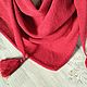 Kerchief-bactus 'Lingonberry' from Merino with silk (Italy), Scarves, St. Petersburg,  Фото №1