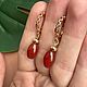 Серьги с сердоликом (барбарис). Серьги классические. Katerina Moroz accessories for you (katerinamoroz). Интернет-магазин Ярмарка Мастеров.  Фото №2