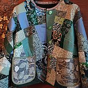 Одежда handmade. Livemaster - original item Quilted patchwork jacket in green tones. Handmade.