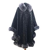 Одежда handmade. Livemaster - original item Poncho: velvet with fur. Handmade.