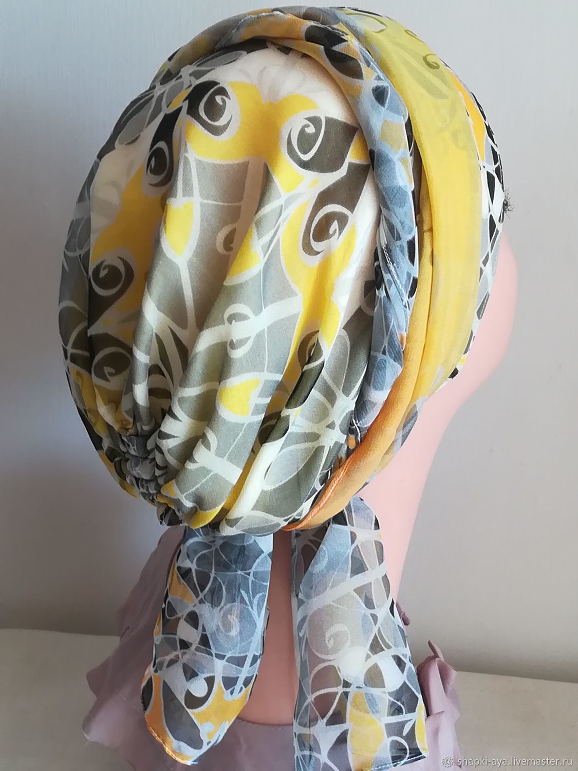 Тюрбан, чалма летняя, тюрбан из шифона с лямками вокруг головы – купить ...