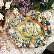 Винтаж handmade. Livemaster - original item Decorative vintage plates: Antique dish MOLARONI.Italy. Handmade.