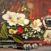 Картины и панно handmade. Livemaster - original item Oil painting Orchid 