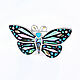 Order Brooch BUTTERFLY. Turquoise and mother of pearl. The author's work. ARIEL - MOSAIC. Livemaster. . Brooches Фото №3