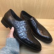 Обувь ручной работы handmade. Livemaster - original item Men`s shoes, classic, crocodile leather, in black.. Handmade.
