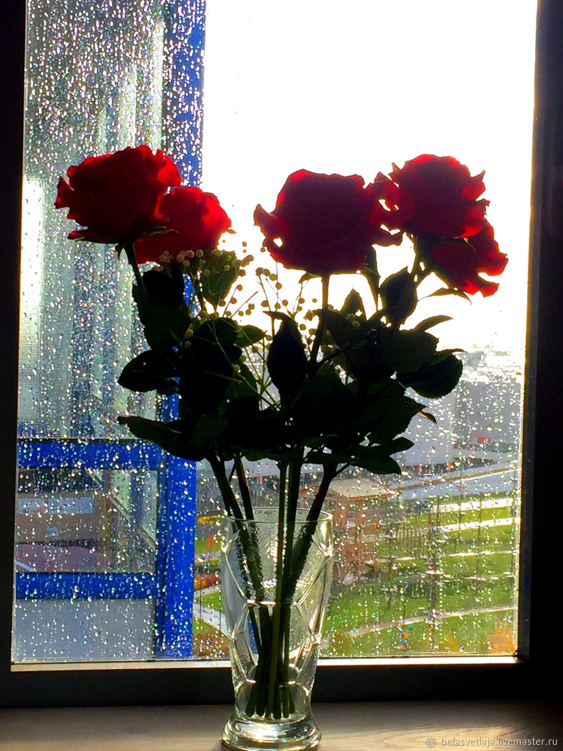  Букет роз с гипсофилой, Букеты, Санкт-Петербург,  Фото №1