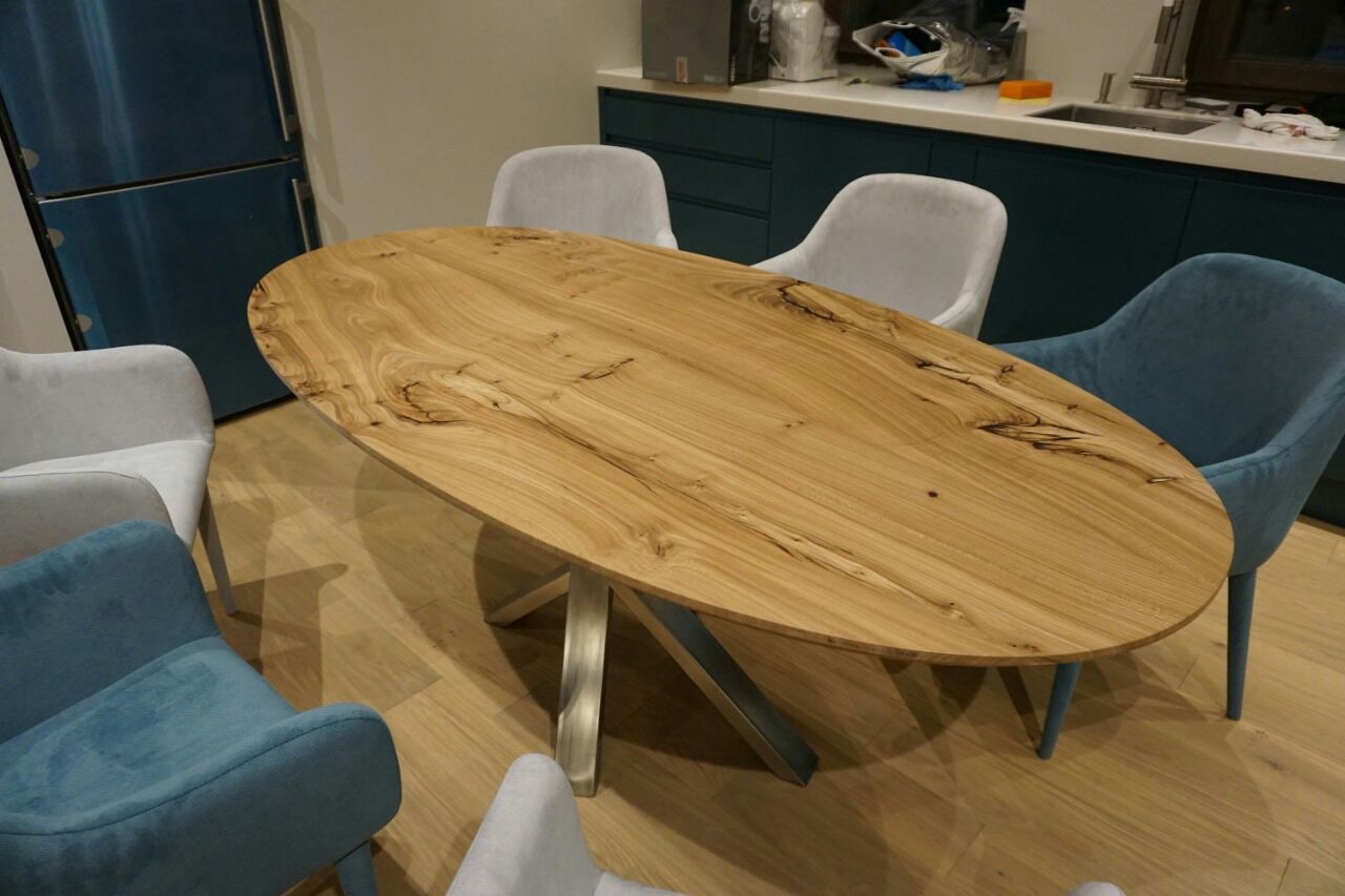 стол из дерева овальный обеденный