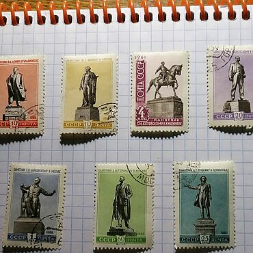 Винтаж ручной работы. Ярмарка Мастеров - ручная работа Марки винтажные: Памятники СССР. Handmade.