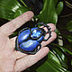 Brooch made of leather with Topaz 'Blue beetle'. Brooches. leather fantasies. My Livemaster. Фото №5