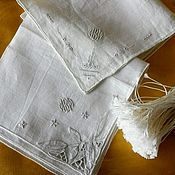 Винтаж: Старинный детский комплект-одеяльце и наволочка, ручная вышивка