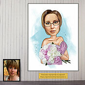 Сувениры и подарки handmade. Livemaster - original item Caricatures to order. A gift to a woman, a friend. Caricatures by photo, Moscow, St. Petersburg. Handmade.