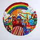 Panels, picture glass, fusing rainbow city. Stained glass. LiliaGorbach Glass. Online shopping on My Livemaster.  Фото №2