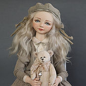 Куклы и игрушки handmade. Livemaster - original item Author`s interior collectible doll with a bear.. Handmade.