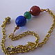 Mini bracelet ruby Emerald Sapphire, with gold-plated. a chain 14 Karat, Bead bracelet, Moscow,  Фото №1