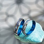 Свадебный салон handmade. Livemaster - original item Hand engraved titanium wedding rings. Unusual ring. Handmade.