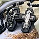 Деревянный крест со вставкой Николая Чудотворца. Крестик. MisMi jewelry. Интернет-магазин Ярмарка Мастеров.  Фото №2