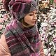 Order Hat and scarf set pink / grey / Burgundy. irinamakatukha (IrinaMakatukha). Livemaster. . Caps Фото №3