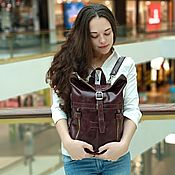 Сумки и аксессуары handmade. Livemaster - original item Women`s leather Burgundy sidoni Fashion backpack bag. CP31-682. Handmade.